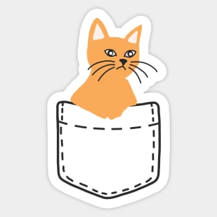 Orange Cat In A Pocket Sticker